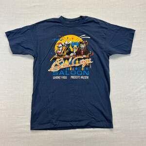 Vintage Bird Cage Saloon T-Shirt Men's Large Blue Graphic Fruit of the Loom USA